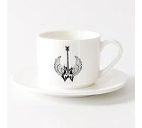 AYUEHBN Tea Cup Guitar with Wings Music Musical Instrument （6oz/175ml） Coffee, Tea, Latte, Milk, Cocoa, Juice and Other Hot Drinks，Sets Tea Cup with Saucers (White)