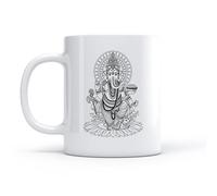 AYUEHBN White Ceramic Coffee Mugs Ganesha India Hindu God Home ation （11oz/320ml） Dishwasher Microwave Safe,for Office and Home