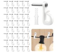 AYUMAL 40 PCS Q-Hanger Screw in Hooks, Screw Hooks with Safety for Outdoor String Lights Patio Wall Hooks Hanging Light for New Year Holiday Party