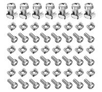 AYUMAL 50 Sets M6 x 16 mm Screws and Cage Nuts Carbon Steel Nickel Plated For Rack Mount Data Cabinets, Server Shelves Fixing and Installation