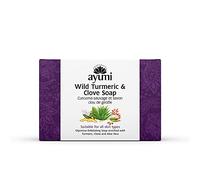 Ayumi Clove & Turmeric Soap for Face | Exfoliating Soap with Aloe Vera | Dark Spot Remover for Face | Turmeric Glow Bar | Hydrating Women & Mens Bar | 1 x 100g