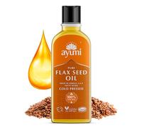 Ayumi Cold Pressed Flaxseed Oil - 100% Pure Omega-3 Rich Oil for Skin, Hair & Body - Supports Heart Health, Digestion & Hormonal Balance - Anti-Aging Moisturiser & Scalp Treatment - 150ml