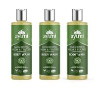 Ayumi Neem Body Wash for Oily Skin | Acne Body Wash with Tea Tree Oil | Itchy Skin Wash with Nettle Extract | Moisturising Shower Gel with Moringa Oil | Womens & Mens Shower Gel | 3x250 ml