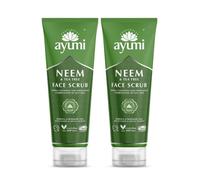 Ayumi Neem Face Scrub for Acne Treatment | Oily Skin Face Scrub with Witch Hazel | Exfoliating Scrub with Tea Tree Oil | Hydrating Scrub with Moringa Oil | Women & Mens FaceScrub | 2x 125ML