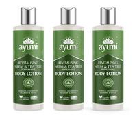 Ayumi Neem & Tea Tree Body Lotion | Oil Control Moisturiser for Oily Skin | Acne Cream with Witch Hazel | Nettle Leaf Hand Cream to Soothe Irritation | Body Moisturiser for Men & Women | 3 x 250ml