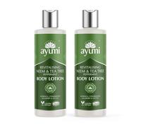 Ayumi Neem & Tea Tree Body Lotion | Oil Control Moisturiser for Oily Skin | Acne Cream with Witch Hazel | Nettle Leaf Hand Cream to Soothe Irritation | Body Moisturiser for Men & Women | 2 x 250ml