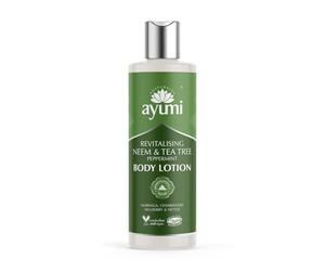 Ayumi Neem & Tea Tree Body Lotion | Oil Control Moisturiser for Oily Skin | Acne Cream with Witch Hazel | Nettle Leaf Hand Cream to Soothe Irritation | Body Moisturiser for Men & Women | 250ml