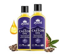 Ayumi Pure Castor Oil with Vitamin E, Omega 6 & 9 | Cold Pressed Castor Oil for Hair Growth & Hair Care | CastorOil For Eyelashes & Eyebrow | Beard Oil & Cuticle Oil, Nail Oil for Grooming |2x150ml