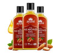 Ayumi Pure Sweet Almond Oil with Vitamin E | Hydrating Hair Oil for Dry Hair | AlmondOil for Skin Dryness | Anti-Ageing FaceOil | Body Oil for Dry Skincare | Beard Oil for Grooming | 3 x 150ml