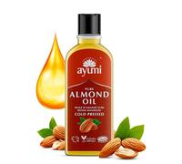 Ayumi Pure Sweet Almond Oil with Vitamin E | Shine Hair Oil for Dry Hair | AlmondOil for Skin Dryness | Anti-Ageing FaceOil | Body Oil for Dry Skincare | Beard Oil for Grooming | 1x 150ml
