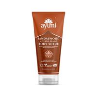 Ayumi Sandalwood Exfoliating Body Scrub to Calm Irritation|Sensitive Skin Scrub with Jojoba Oil |Aromatic Scrub with Ylang Ylang Essential Oil | Body Scrub for Women & Mens Skincare Rituals | 1x200 ml