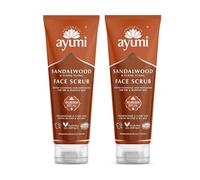 Ayumi Sandalwood Face Scrub with Ylang Ylang | Hydrating Scrub with Cocoa Butter | Black Head Remover for Face | Exfoliating Face Scrub for Dry & Sensitive Skin | FaceScrub for Women & Men | 2x125 ml