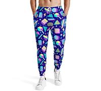 AYUNIX Men's Jogger Sweatpants 80s 90s Joggers Pants for Men Women Workout Pants Casual Pockets Sports Track Pants, Retro 80s 90s, Large