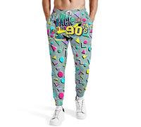 AYUNIX Men's Jogger Sweatpants 80s 90s Joggers Pants for Men Women Workout Pants Casual Pockets Sports Track Pants, Back to 90s, Medium