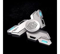 AYUNJIE Anti-Anxiety Fidget Hand Spinner, Mechanical Engineers Luminous Hand Toys Focus Finger Spinning Toy Relieving Stress Boredom ADHD Autism (C,Silver)