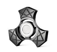 AYUNJIE Anti-Anxiety Fidget Spinner Kinetic Desk Sensory Toy, Metal Finger Spinning For Adults & Kids, Stress Relief Spinner Relieving Boredom ADHD Autism (Black)