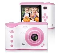 AYUNJIE Children's Camera Can Take Pictures and Videos with 2.8-inch Touch Screen Front and Rear Dual-Camera 800W Pixel Simulation Mini SLR (Pink)