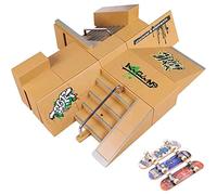 AYUNJIE Finger Skateboard Venue Combination Set Mini Finger Board Mini Skateboard Ramp Tools Fun Skateboard Place Play Set Toy Gift for Boys Girls (8092a)