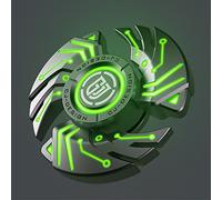 AYUNJIE Metal Fidget Hand Spinner Toy for Stress Anxiety Relief, Luminous Finger Spinners Fingertip Gyro Gadget Sensory Desk Toy for Kid Adult (C,Green)