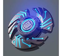 AYUNJIE Metal Fidget Hand Spinner Toy for Stress Anxiety Relief, Luminous Finger Spinners Fingertip Gyro Gadget Sensory Desk Toy for Kid Adult (C,Blue)
