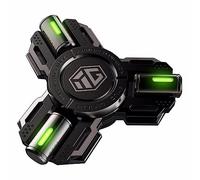 AYUNJIE Metal Finger Hand Spinner Toys with Luminous Light, Stress Anxiety ADHD Relief Figets Toy, Spinner Absorb Solar Light then Release in Dark Fidget Spinner Gifts for Adults and Kids, (A,Black)