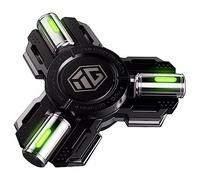 AYUNJIE Metal Finger Hand Spinner Toys with Luminous Light, Stress Anxiety ADHD Relief Figets Toy, Spinner Absorb Solar Light then Release in Dark Fidget Spinner Gifts for Adults and Kids, (A,Silver)