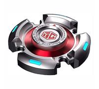 AYUNJIE Metal Finger Hand Spinners Sensory Toys With Luminous Light, Stress Anxiety ADHD Relief Fidget Toy, Autism Sensory Fidget Spinner Gifts For Adults And Kids (C,Silver)