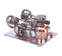 AYUNJIE Metal Stirling Engine Model Kit, 2 Cylinder Stirling Engine Hot Air External Combustion Engine