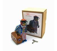 AYUNJIE Retro Wind Up Toy Creative Personalized Decoration Tin Toys MS516 Old Monkey Business Trip Vintage Collectible Kids Gift Parent-Child Interaction