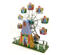 AYUNJIE Retro Wind Up Toy Post-80s Iron Sheet Nostalgic MS488 Music Ferris Wheel Iron Sheet Vintage Collectible Tin Toys Kids Gift