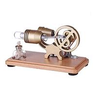 AYUNJIE Stirling Engine Kit, DIY Metal Stirling Engine Generator Model Electricity Generator Engine with LED Lights, Physical Experiment (Bronze)