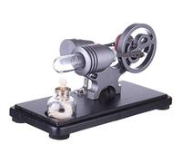 AYUNJIE Stirling Engine Kit, DIY Metal Stirling Engine Generator Model Electricity Generator Engine with LED Lights, Physical Experiment (Grey)