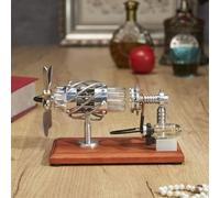 AYUNJIE Swashplate Stirling Engine Model Stirling Internal Combustion Engine Science Teaching Birthday Gift Office Decoration Toys, Physical Experiment (Quartz Glass)