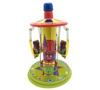 AYUNJIE Wind-up Toy MM101 Happy Turntable Tin Toy Sheet Rotating Spacecraft Photography Props Parent-Child Interaction