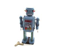 AYUNJIE Wind Up Toy MS416 Big Eye Robot Iron Robot Retro Tin Toy Creative Vintage Collectible Kids Gift For Boys Girls Parent-Child Interaction