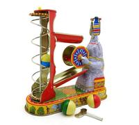AYUNJIE Wind-Up Toy MS456 Elephant Playing Balls Game Tin Toy for Boys Girls Parent-Child Interaction Nostalgic Theme