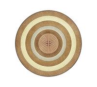 AYUNZXP Round Rugs For Living Room Machine Washable Handmade Printing And Weaving Of Jute Patterns Circle Rug Kitchen Vintage Non Slip Circular Mats(Yellow,120cm)