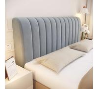 AYUOEODM Velvet Headboard Cover Padded,Stretch Headboard Slipcover Universal,Thicken Quilted Dustproof Headboard Protector,For Single/double/king Size Bed Bedroom Décor (Color : Grey, Size : 150cm)