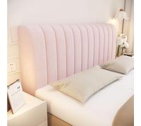 AYUOEODM Velvet Headboard Cover Padded,Stretch Headboard Slipcover Universal,Thicken Quilted Dustproof Headboard Protector,For Single/double/king Size Bed Bedroom Décor (Color : Pink, Size : 150cm)