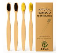 AYURIS Bio Bamboo Toothbrush Set (4 Pack) - Eco-Friendly, Sustainable & Biodegradable Toothbrushes for Adults - Natural Bamboo Handle, Soft Bristles, Plastic-Free, Zero Waste, Premium Eco Gift