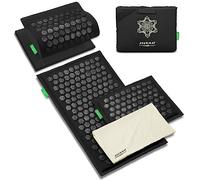 AyurMat Premium Acupressure Mat and Pillow Set - Natural Eco-Friendly Linen & Coconut Fiber,Ergonomic Design,Relieves Stress & Tension,with Carrying Bag,Full Body Pro Set