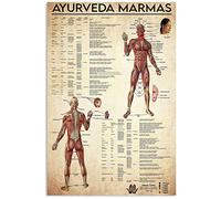 Ayurveda Marmas Metal Signs RetroKnowledge Posters Learning Infographics Decorative Plaques Home Club Office Wall Decor 12x16 Inches