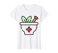 Ayurveda Science Life Indian Healing Art Medicine Dosha Value Graphic T-Shirt, Women, White, M