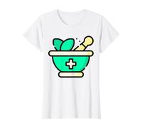 Ayurveda Science Life Indian Healing Art Medicine Dosha Value Graphic T-Shirt, Women, White, XL