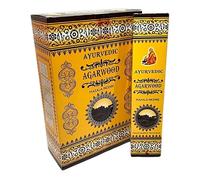 Ayurvedic Agarwood Masala Incense Joss Stick Natural Handmade Agarbatti Hand Rolled Moulded Bamboo Stick Agarbathi 6 Pack 15 gm