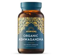 Ayurvediq Organic Ashwagandha Root 640mg with Pepper, 120 Vegan Capsules | Withania Somnifera, Whole Root Powder, Soil Association Certified, Karnataka Grown, Amber Glass Bottle, No Fillers