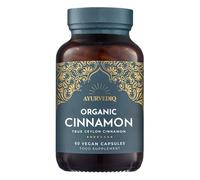 Ayurvediq Organic Ceylon Cinnamon Capsules High Strength 600mg Formula - 100% Soil Association Ceylon Cinnamon Powder - Health and Wellbeing Supplements for Digestive Relief, Blood Sugar Support