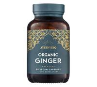 Ayurvediq Organic Ginger Root Capsules 600mg 100% Soil Association Organic Ginger Supplements High Strength Formula - Health and Wellbeing Supplements for Digestive Relief, Anti Inflammatory, 60 caps