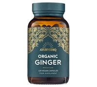 Ayurvediq Organic Ginger Root Capsules 600mg 100% Soil Association Organic Ginger Supplements High Strength Formula - Health and Wellbeing Supplements for Digestive Relief, Anti Inflammatory, 120 caps