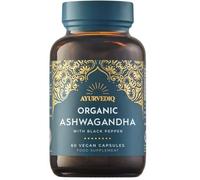 Ayurvediq Wellness Organic Ashwaganda & Black Pepper Extract Capsules 60 Capsules